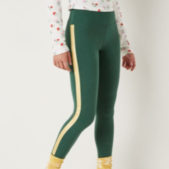 PINK Victoria's Secret XL NWT Satin Green with Gold Stripe - Picture 2 of 10